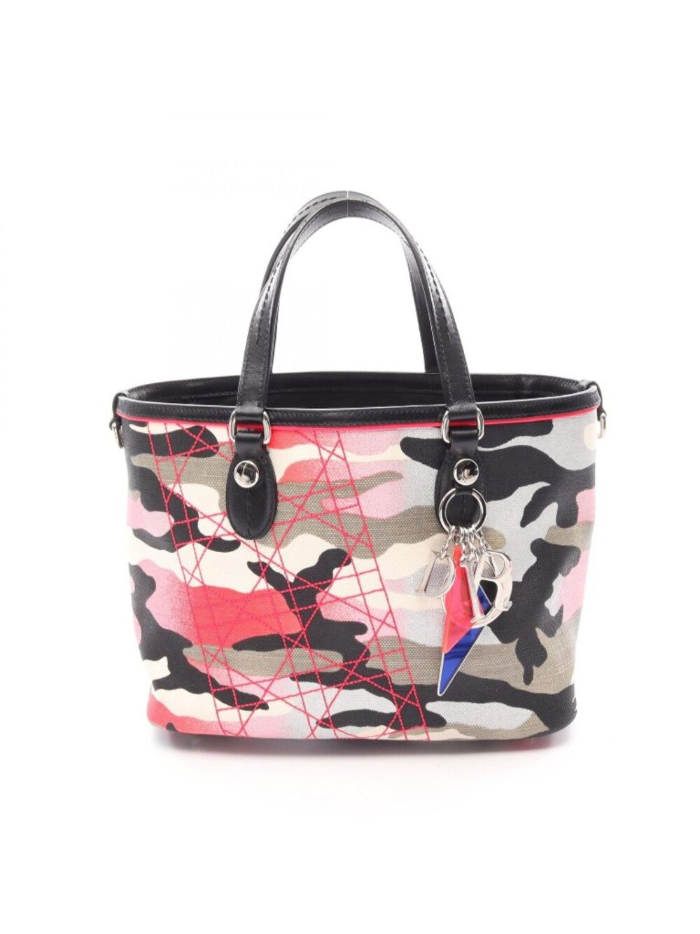 Dior Handbag Anselm Reyle Camouflage Multi Canvas Leather Cdxanselm Tote